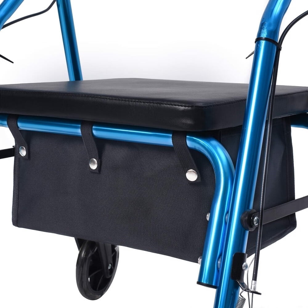 Under Seat for Four Wheel Rollator,Rollator Bag Tote Organizer Pouch Storage to Walkers for Senoirs,Walker Accessories (Black,M)